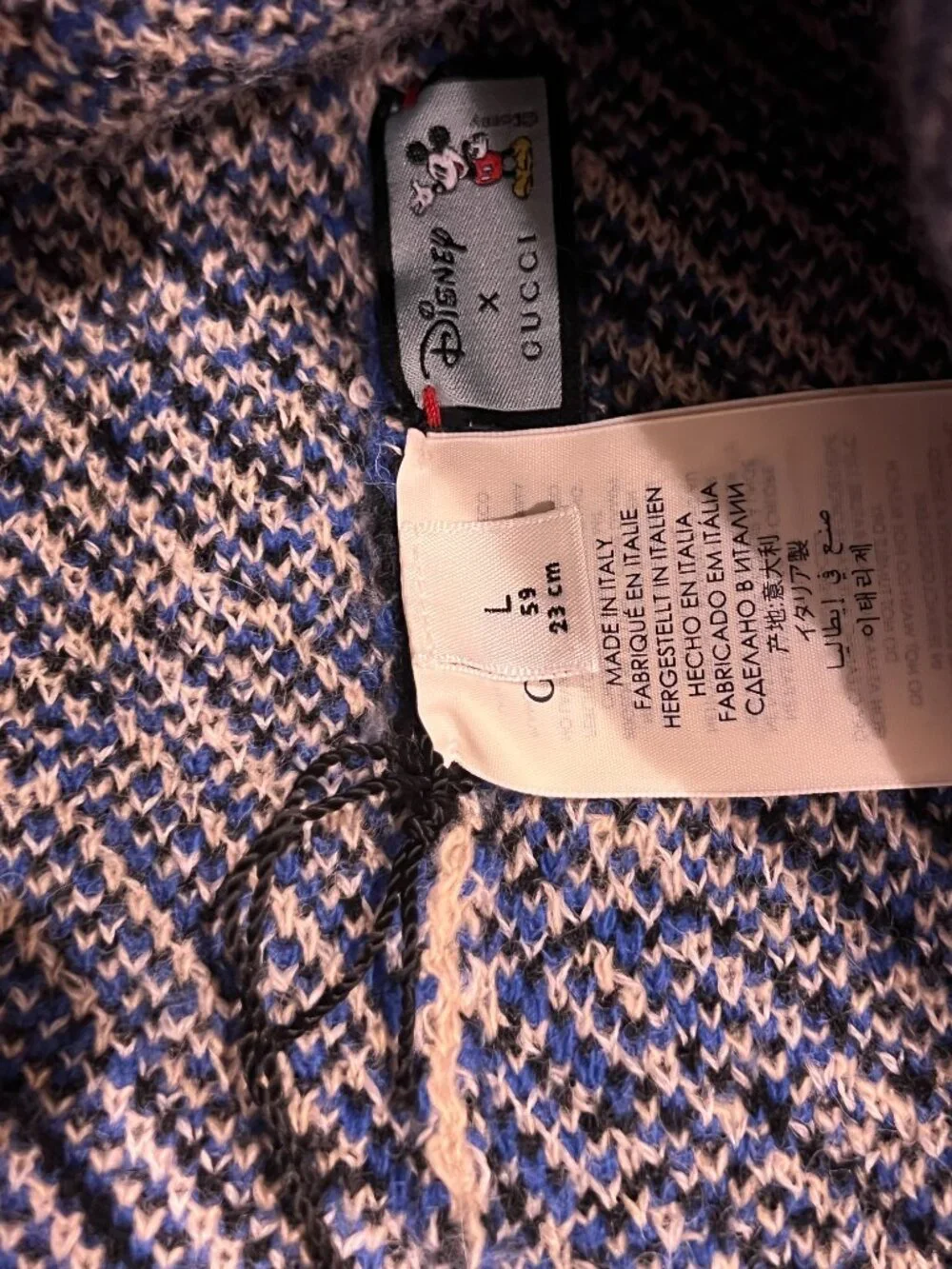 Gucci x Disney Jacquard-knit Beanie Hat in Blue NEW with Tag